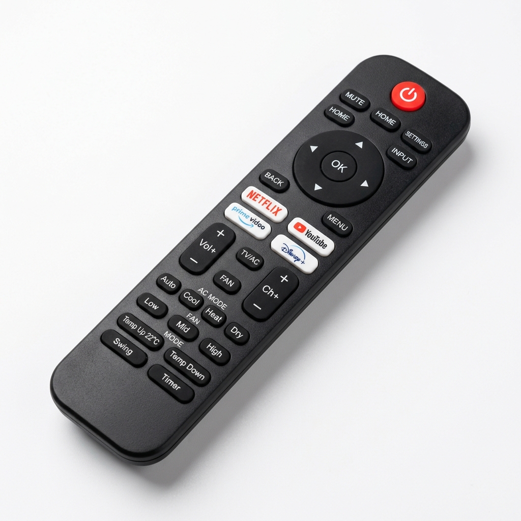 Universal Electronic All-in-One Universal TV, AC & Setup Box Smart Remote, Matte Black